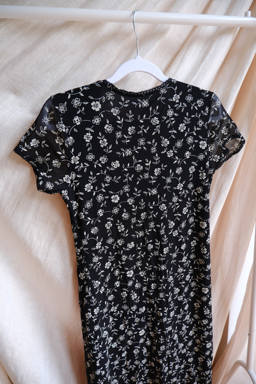Black Floral Maxi Dress - UK 8-10
