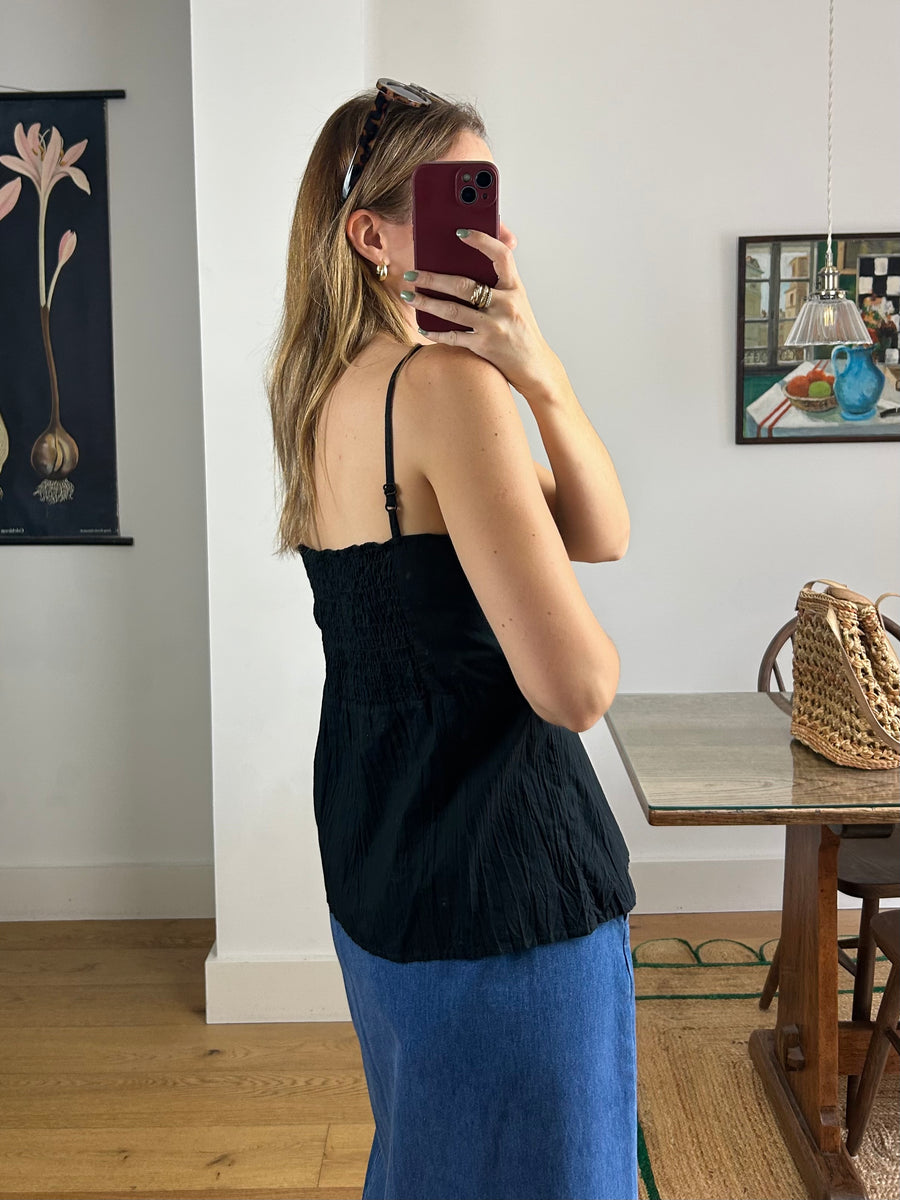 Black Cotton Cami - M