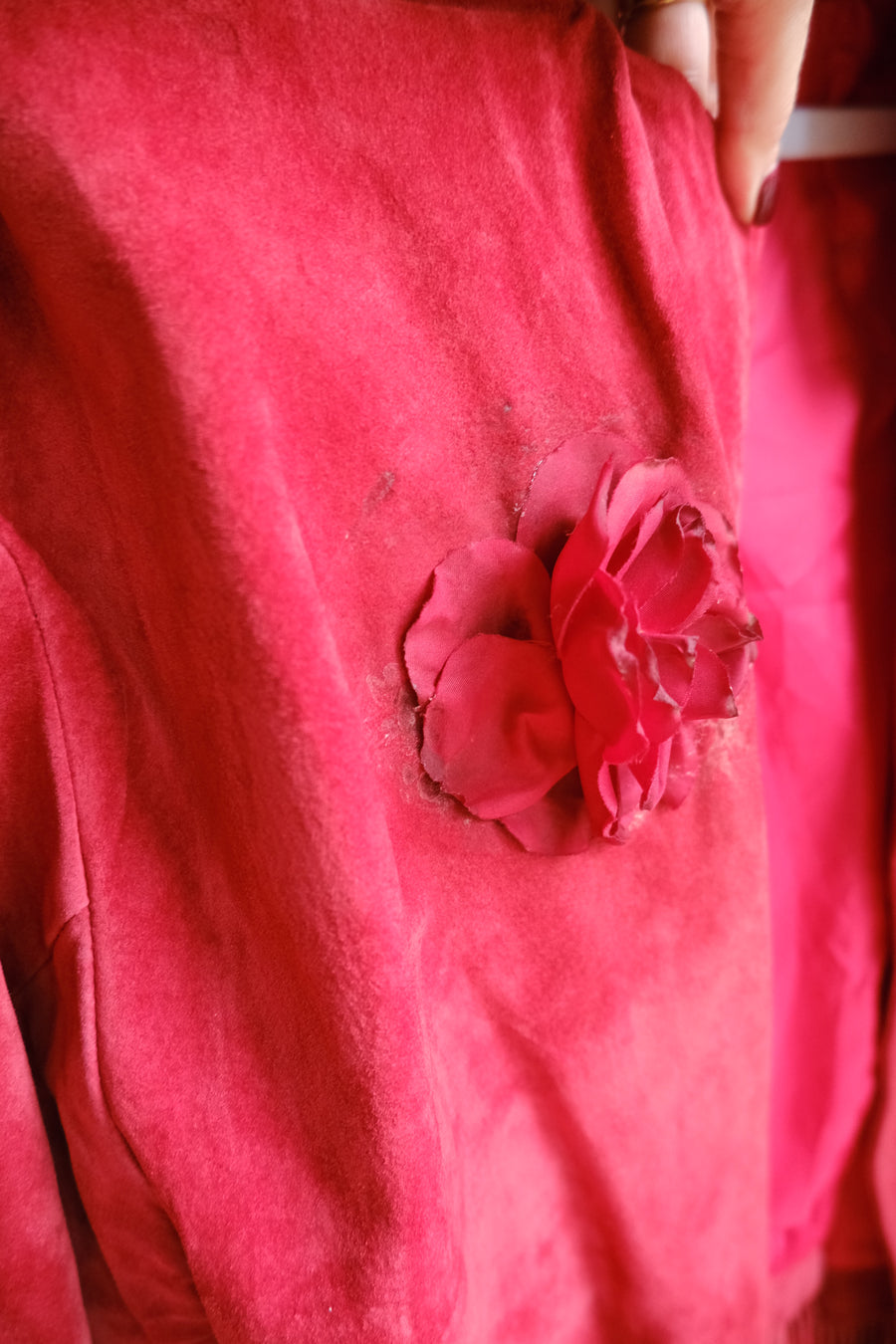 Red Suede Tassel Jacket - M