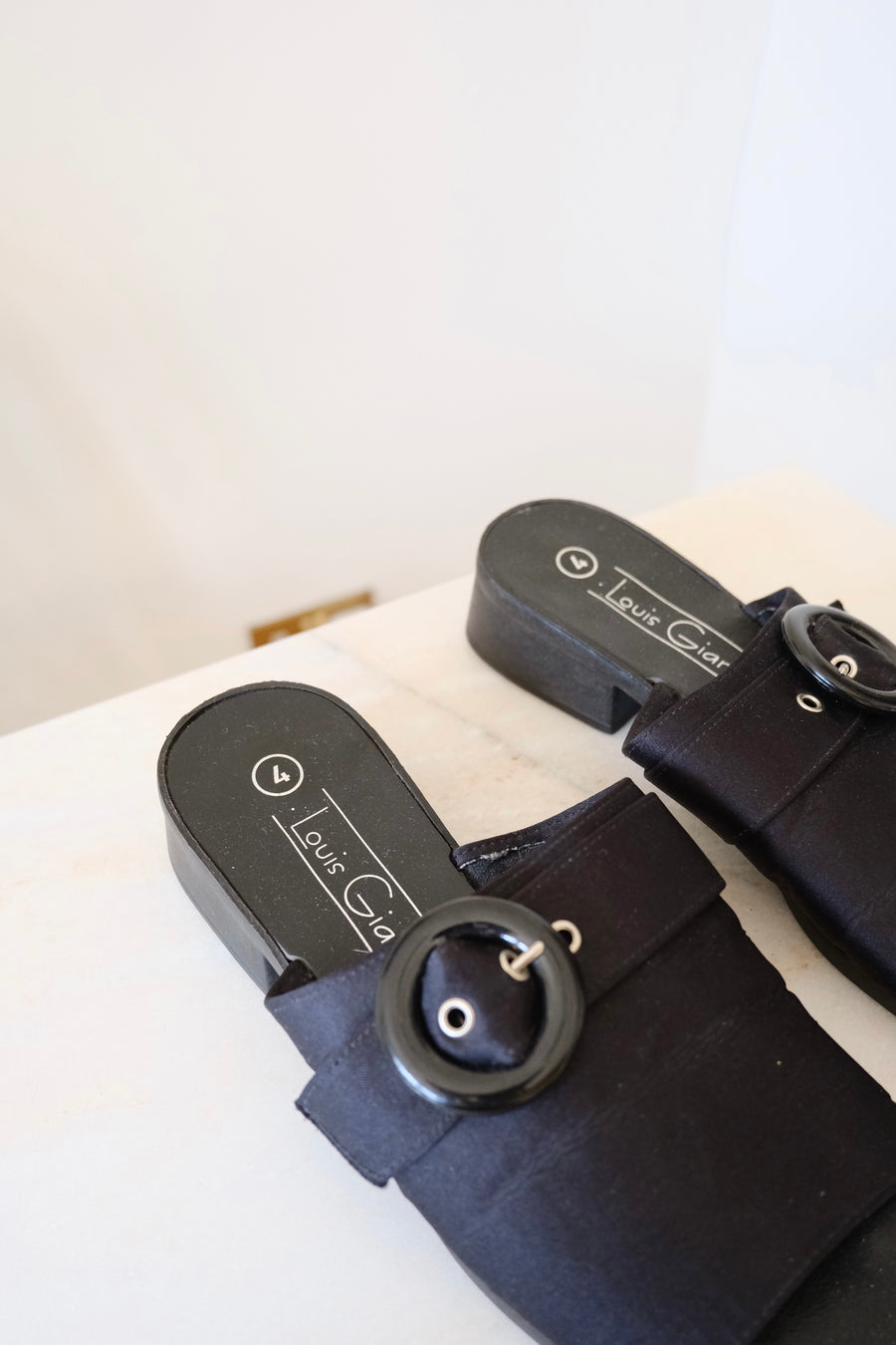 Black Buckle Mules - UK 4