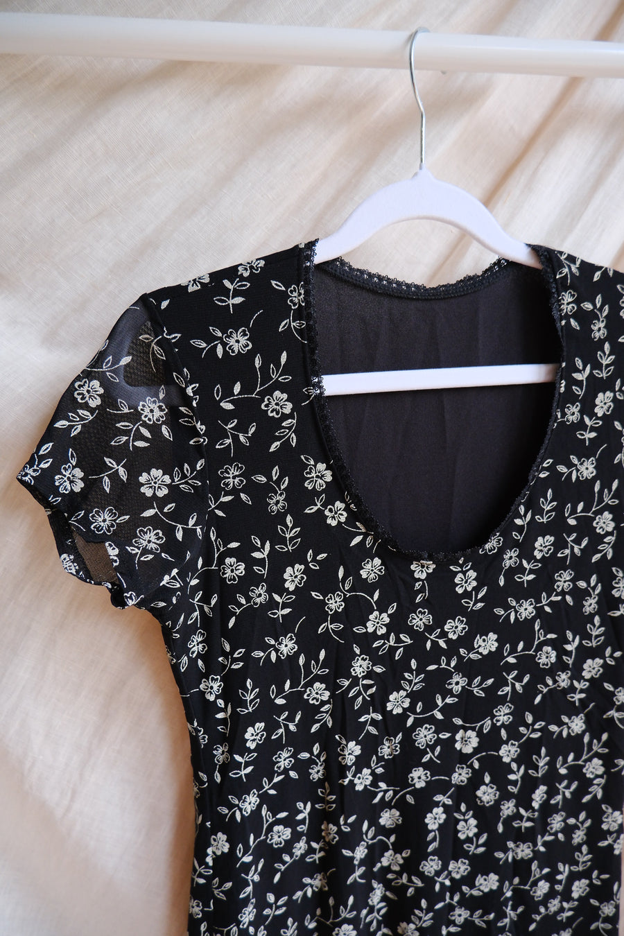 Black Floral Maxi Dress - UK 8-10