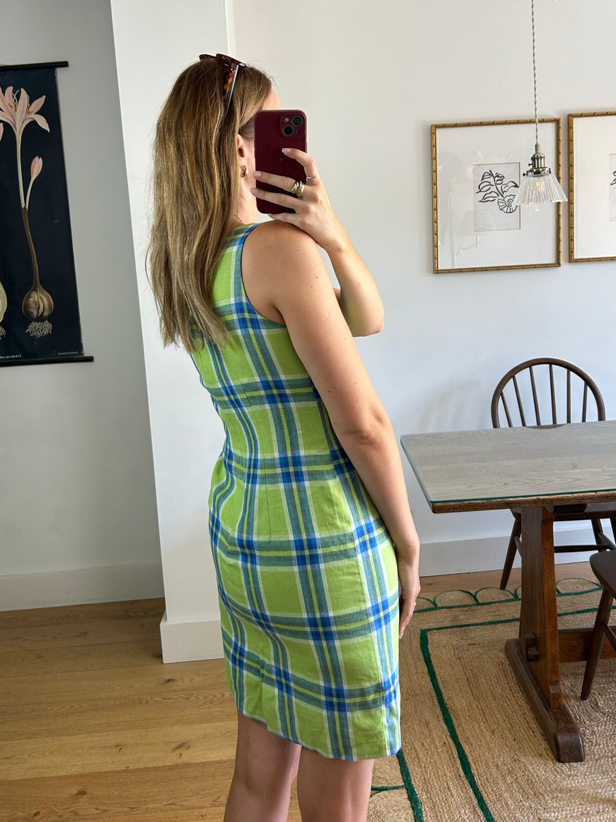 Linen Check Dress - UK 8/10
