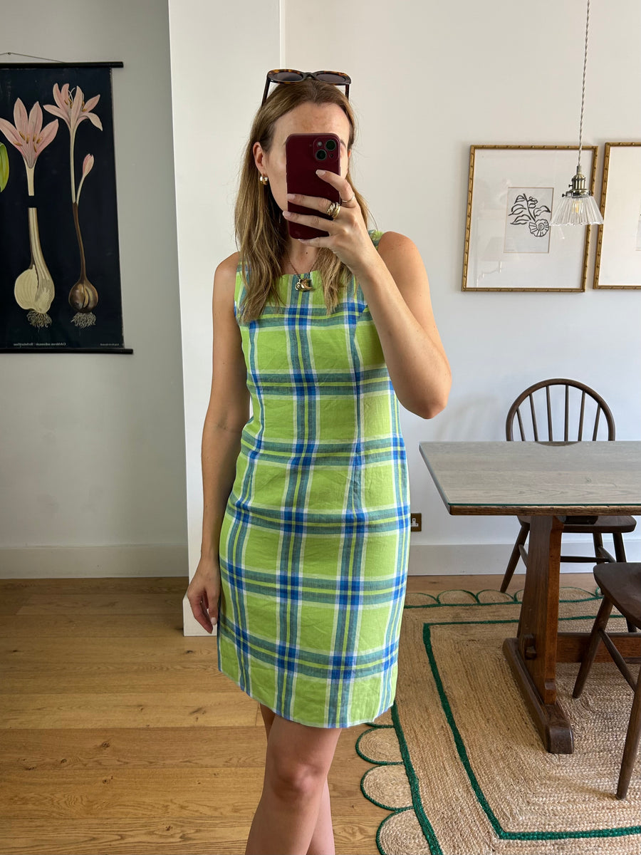 Linen Check Dress - UK 8/10
