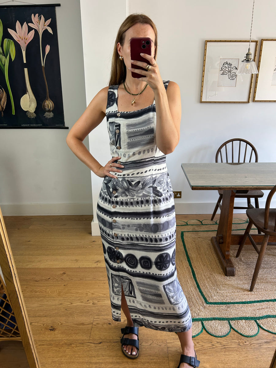 Patterned Maxi Dress - UK 12