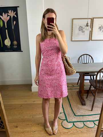 Pink Floral Mini Dress - UK 12