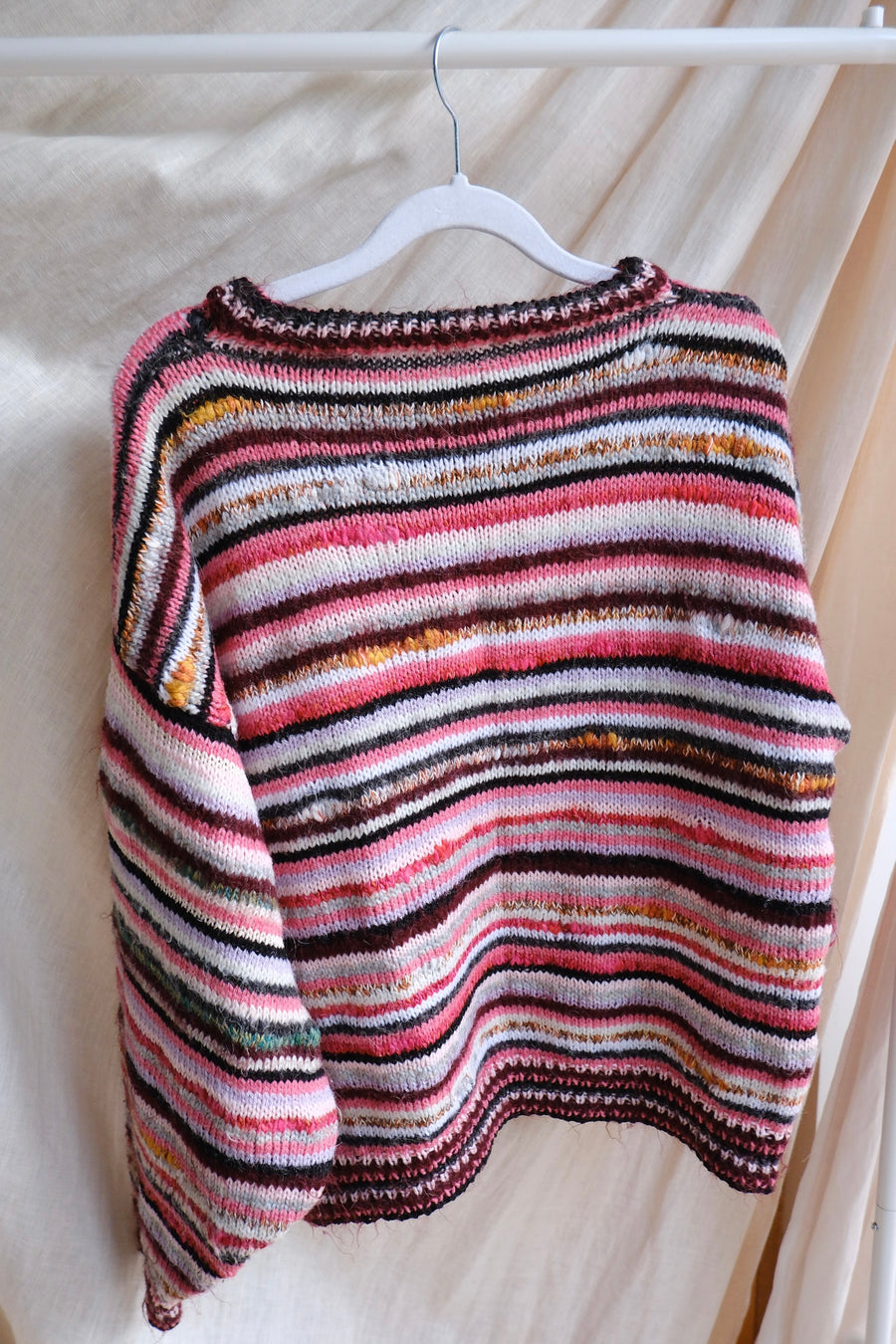 Stripe & Floral Jumper - M