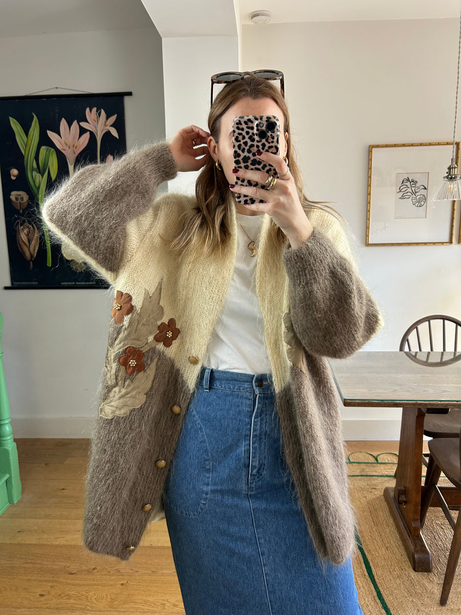 Floral Mohair Cardigan - L