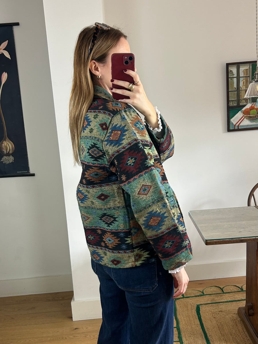 Patterned Tapestry Jacket - M