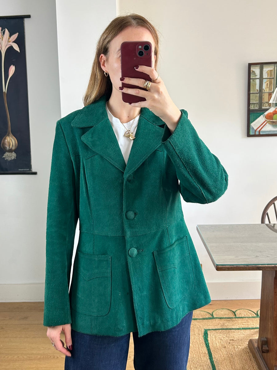 Green Suede Blazer - M