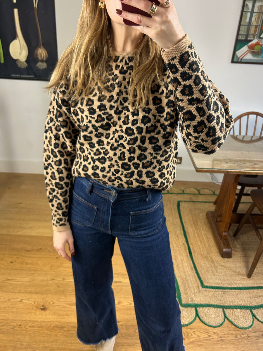 Leopard Knit Jumper - S