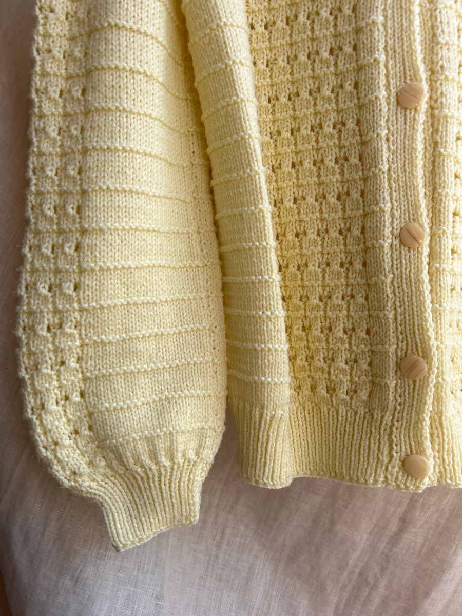 Yellow Knit Cardigan - M