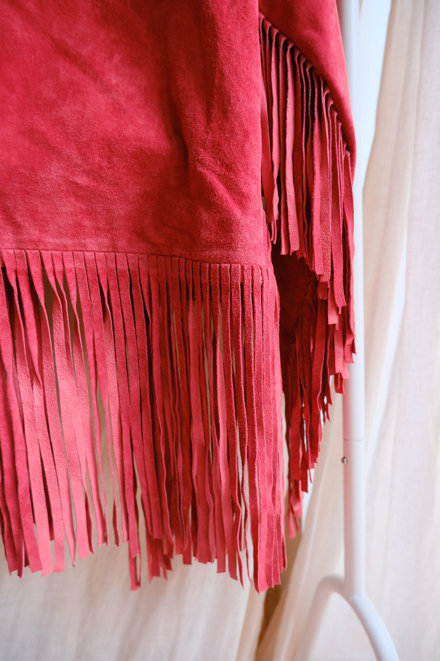 Red Suede Tassel Jacket - M