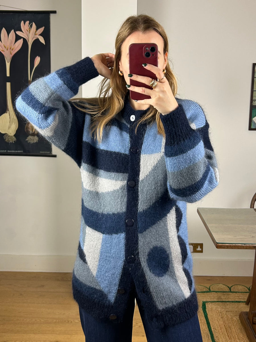 Pattern Mohair Cardigan - S-M