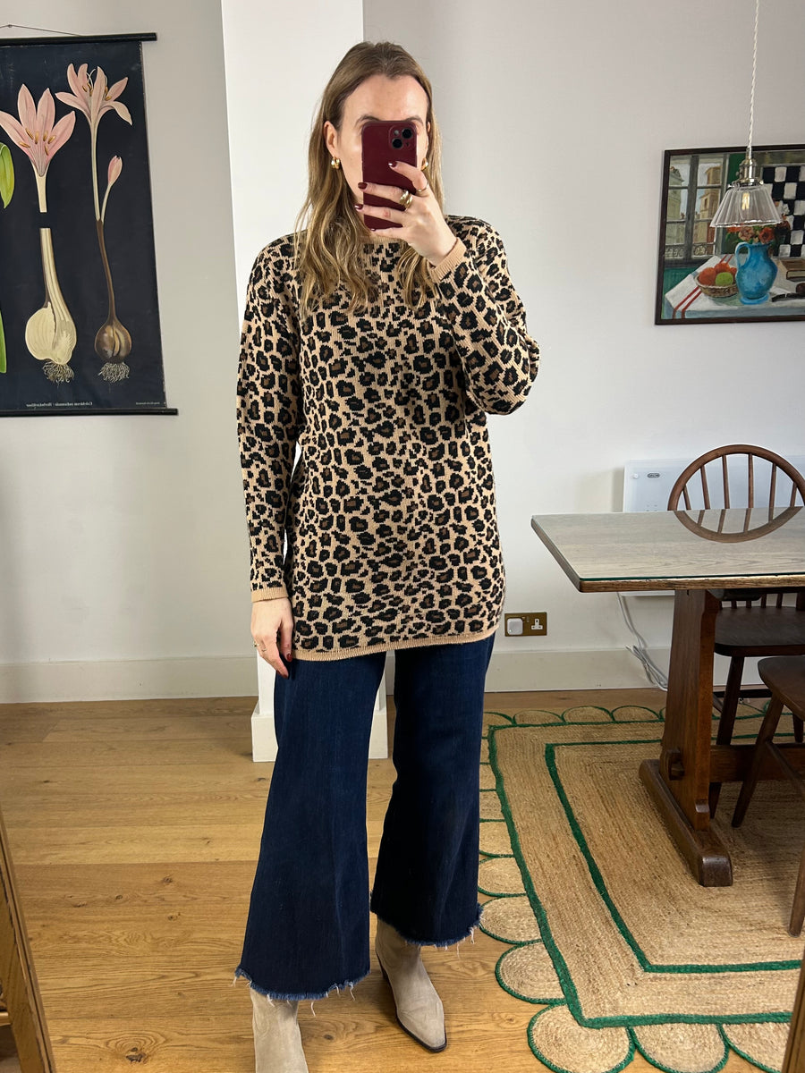Leopard Knit Jumper - S
