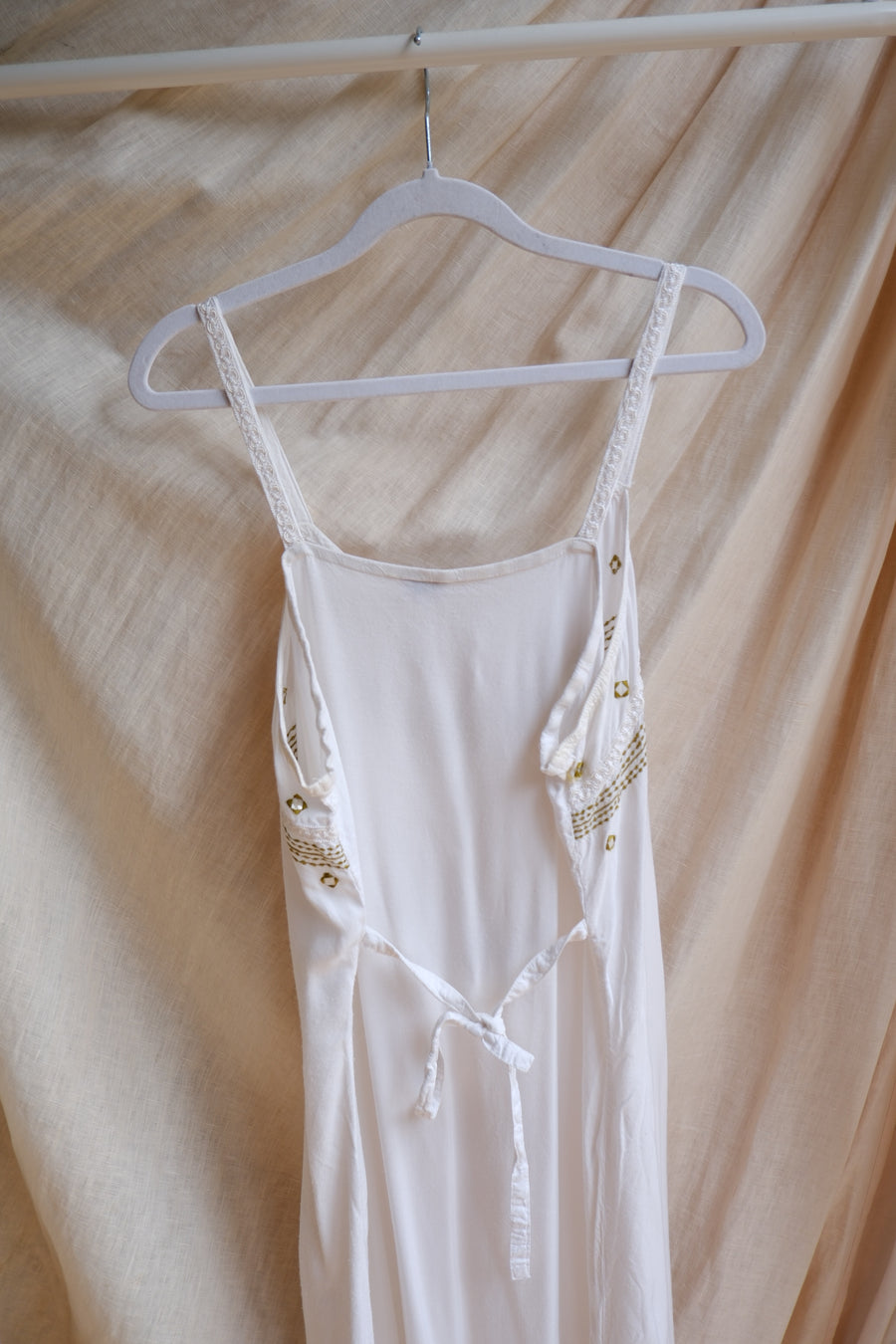 White Embroidered Maxi Dress - UK 12-14