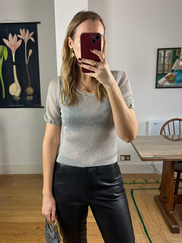 Silver Knit Top - S