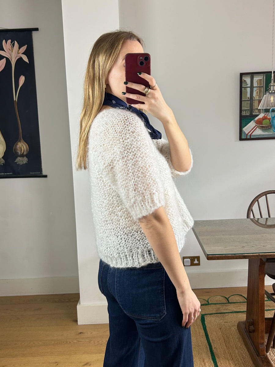 White Mohair Jumper - M