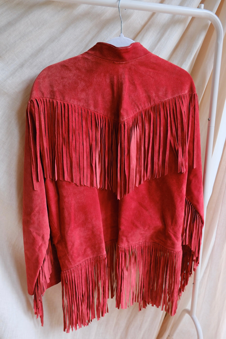 Red Suede Tassel Jacket - M