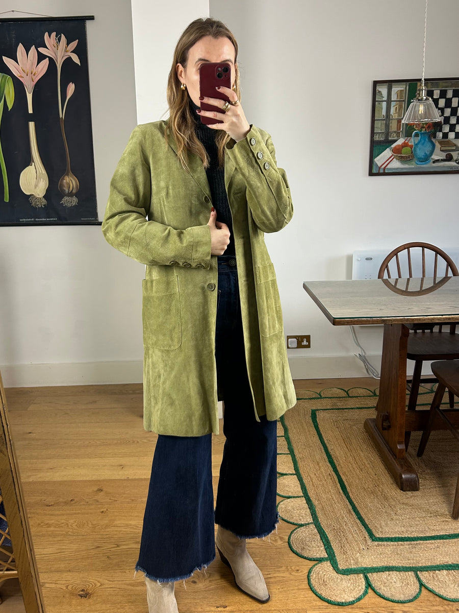 Green Suede Jacket - S/M