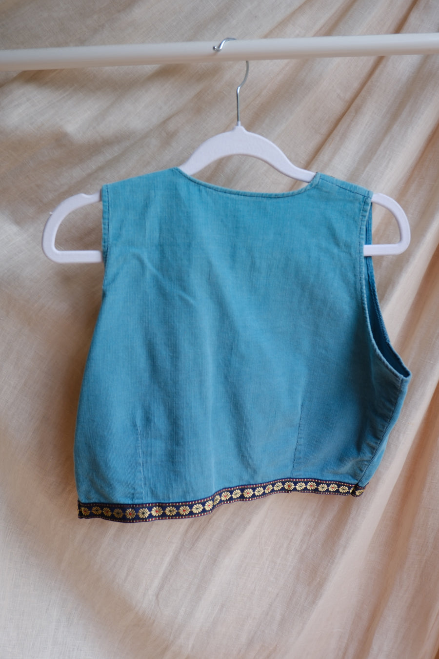 Blue Floral Waistcoat - S