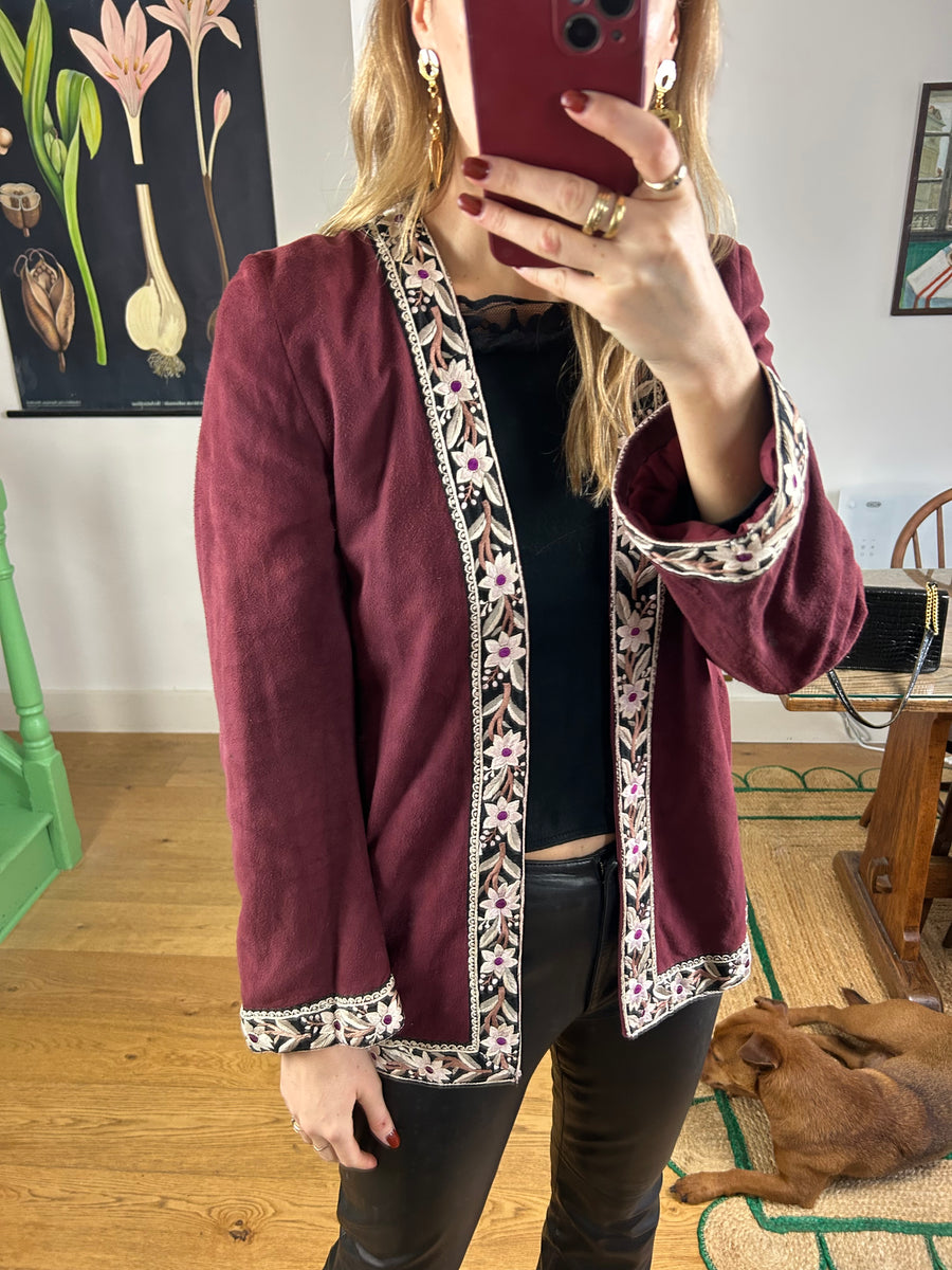 Suede Embroidered Jacket - S