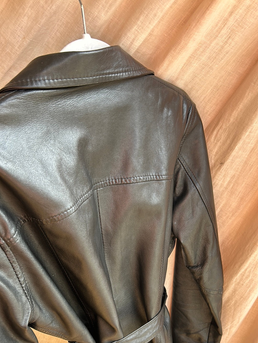 Belted Leather Jacket - M