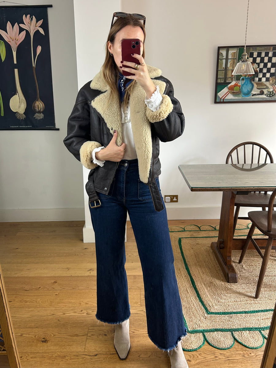 Sheepskin Leather Aviator - S