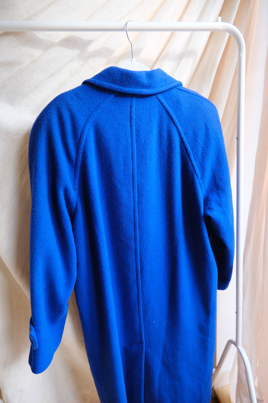 Blue Wool Overcoat - M