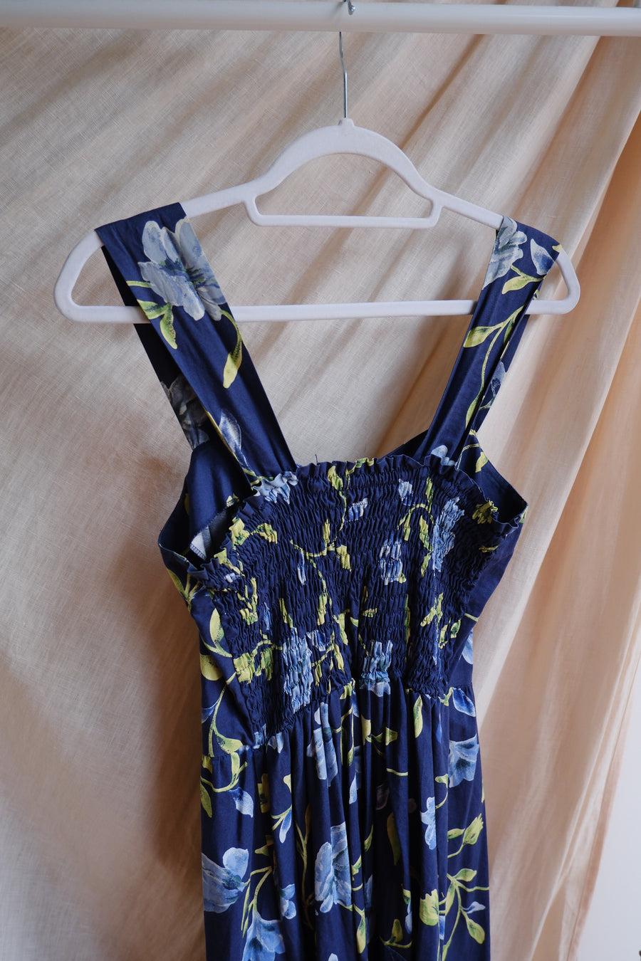 Navy Floral Dress - UK 8/10