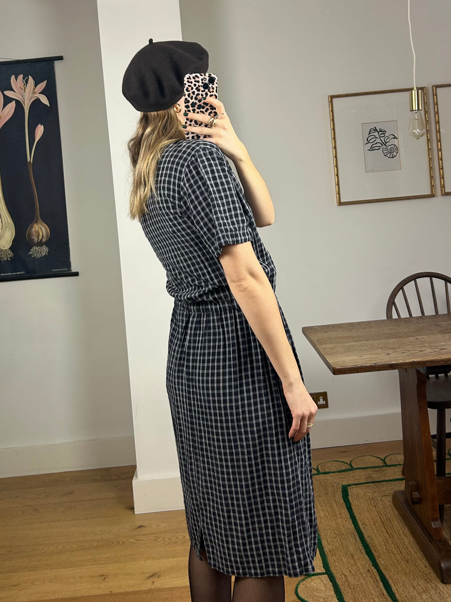 Black Check Dress - UK 10/12