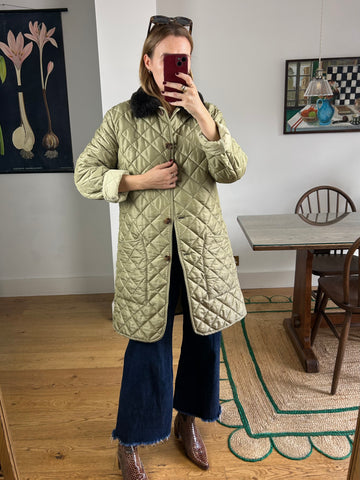 Quilted Fur Collar Jacket - M