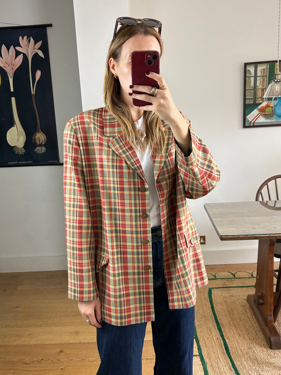 Autumnal Check Blazer - L