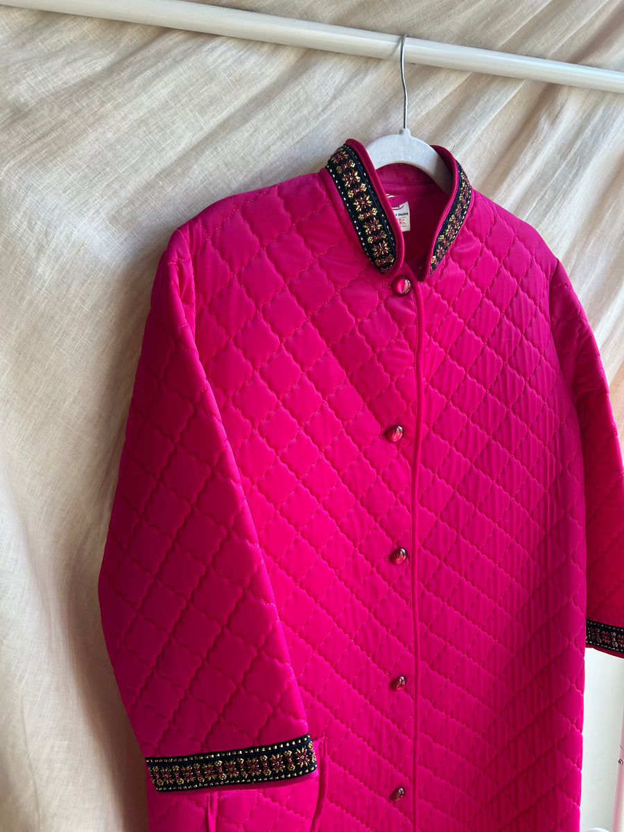 Pink Quilted Coat - S/M