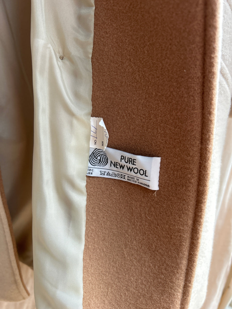 Beige Wool Coat - M
