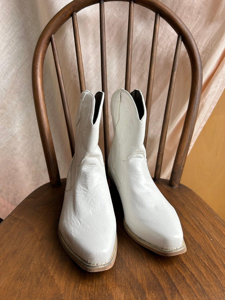 White Cowboy Boots - UK 9