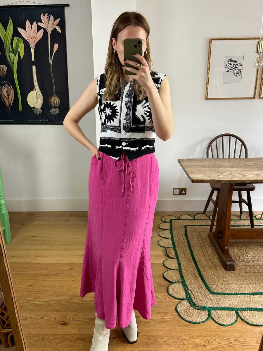 Pink Maxi Skirt - L