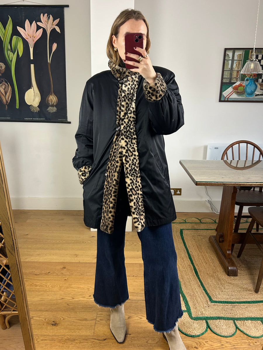 Reversible Leopard Coat - M
