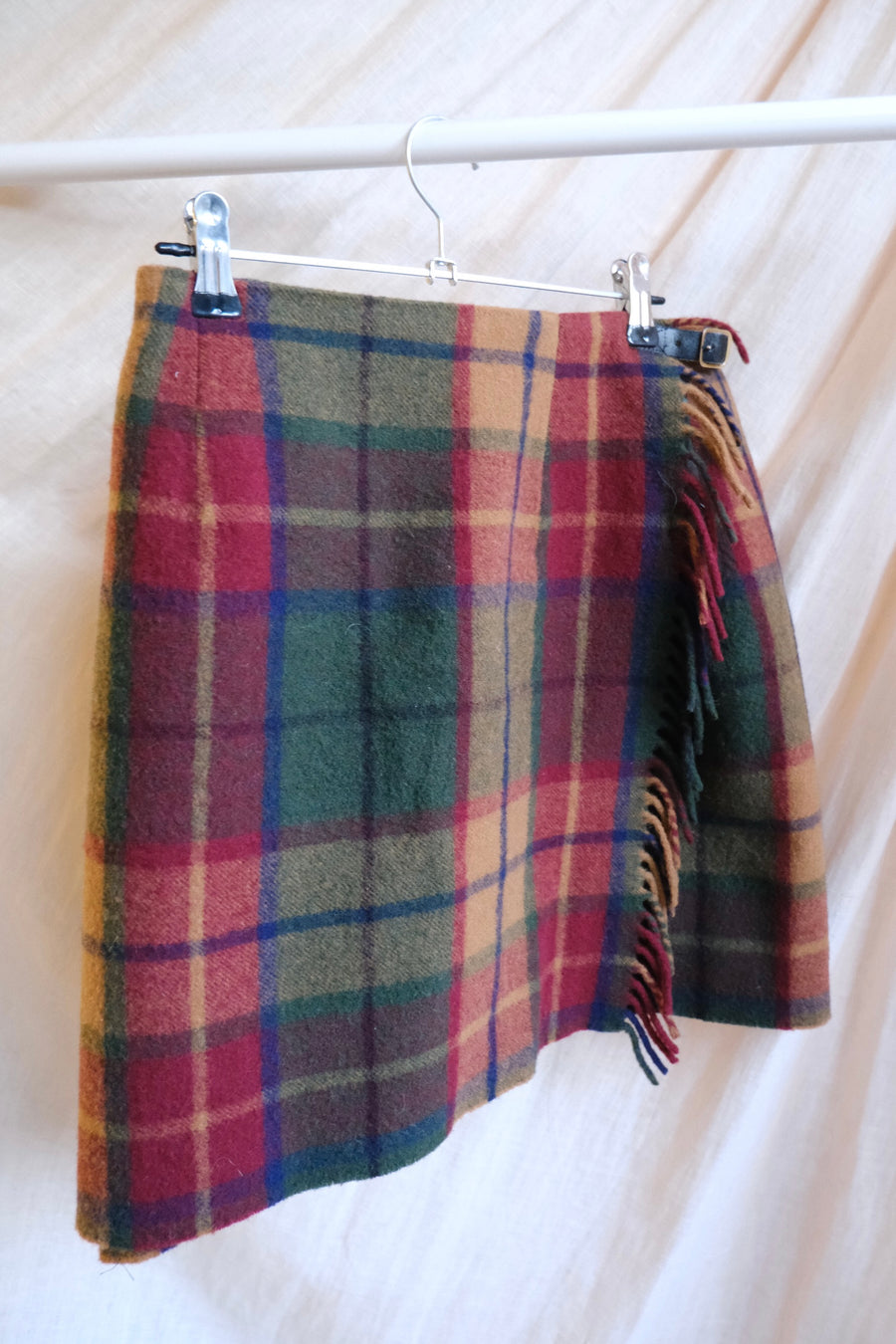 Check Fringed Skirt - UK 8