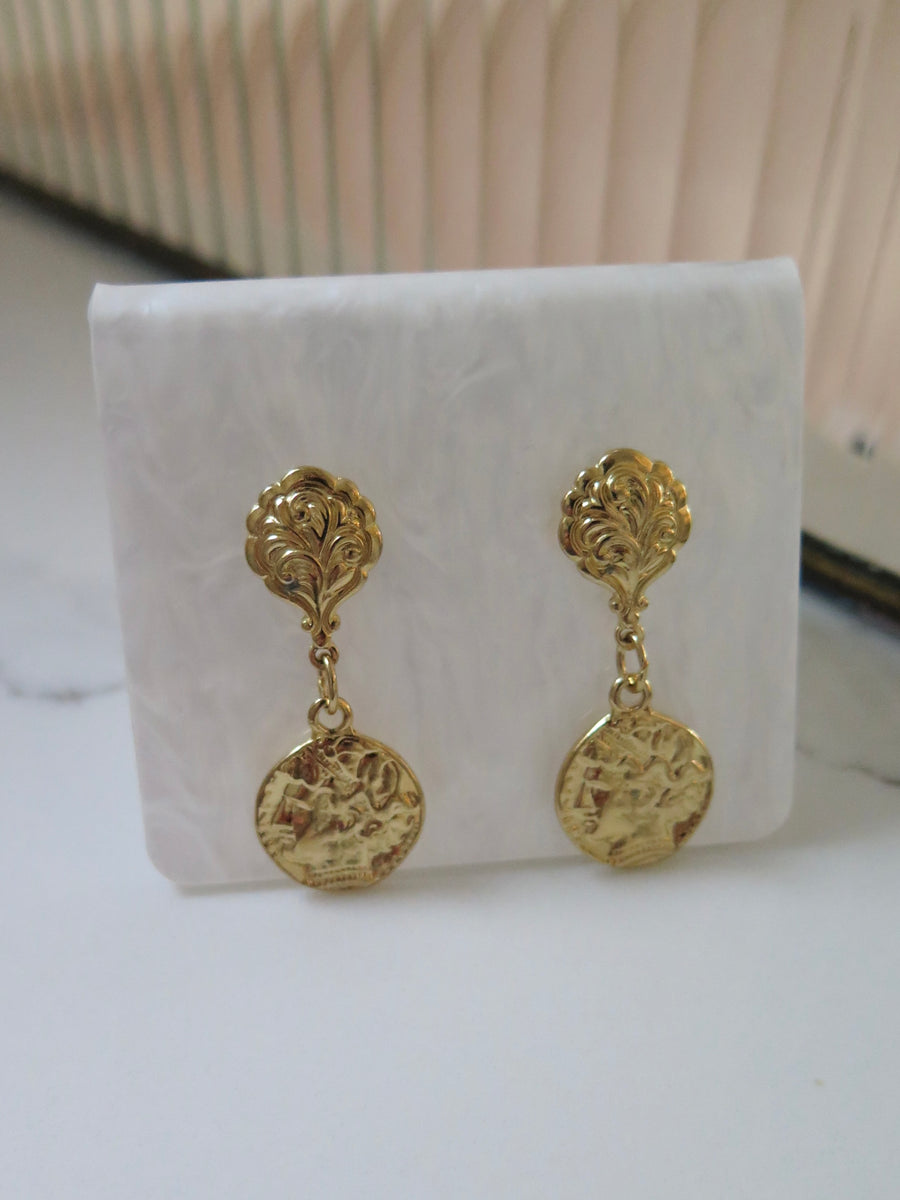 Gold Plated Coin Earrings