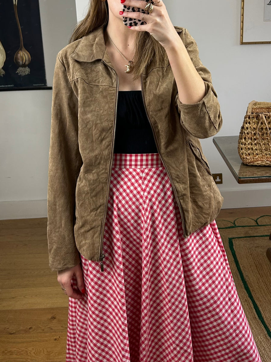 Brown Suede Jacket - M