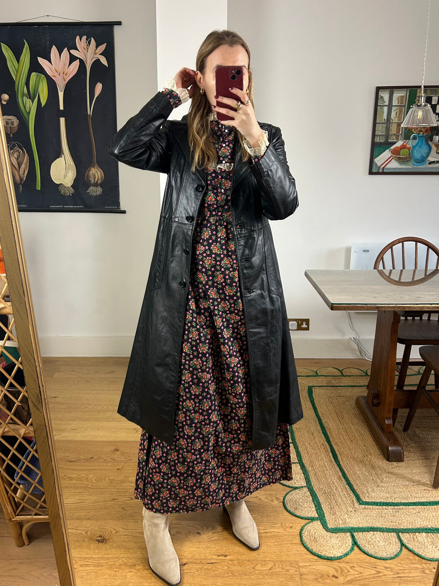 Dark Floral Prairie Dress - UK 10-14