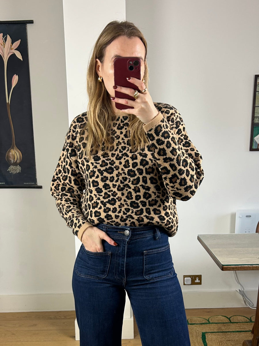 Leopard Knit Jumper - S