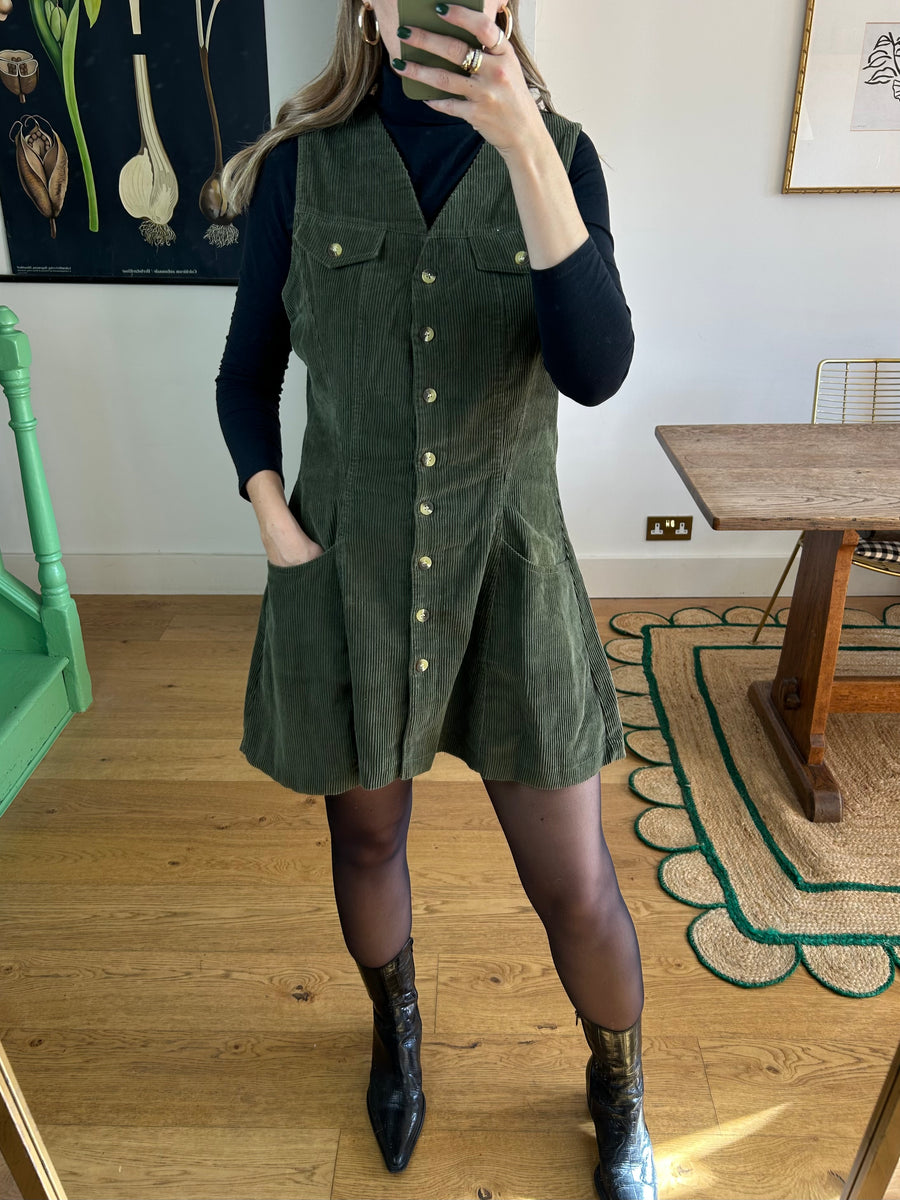 Cord Pinafore Dress - UK 12/14