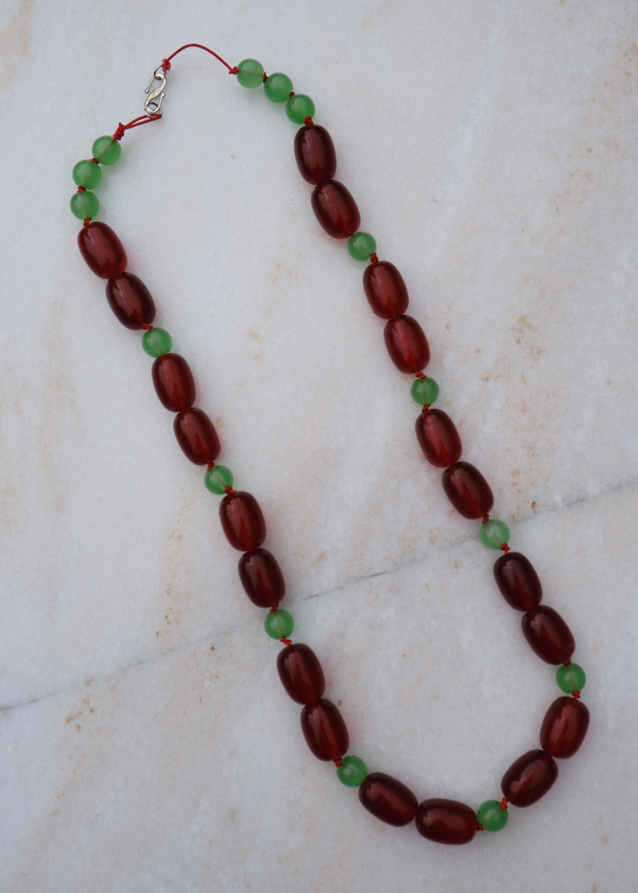 Red & Green Bead Necklace
