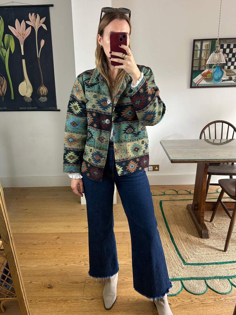 Patterned Tapestry Jacket - M