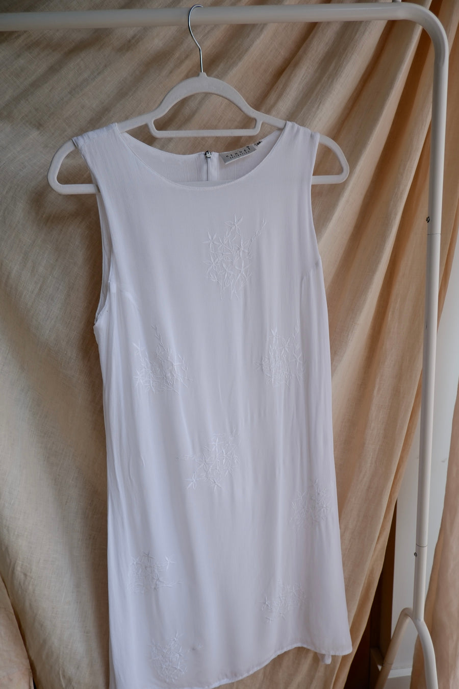 White Embroidered Dress - UK 8-10