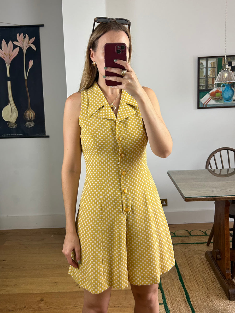 Yellow Polkadot Playsuit - UK 10