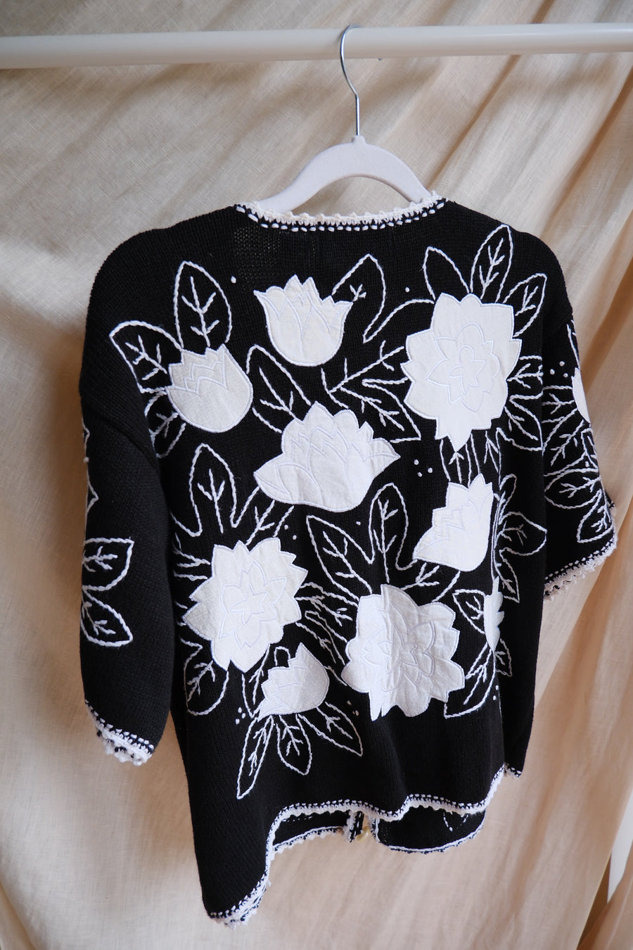Embroidered Cotton Cardigan - M