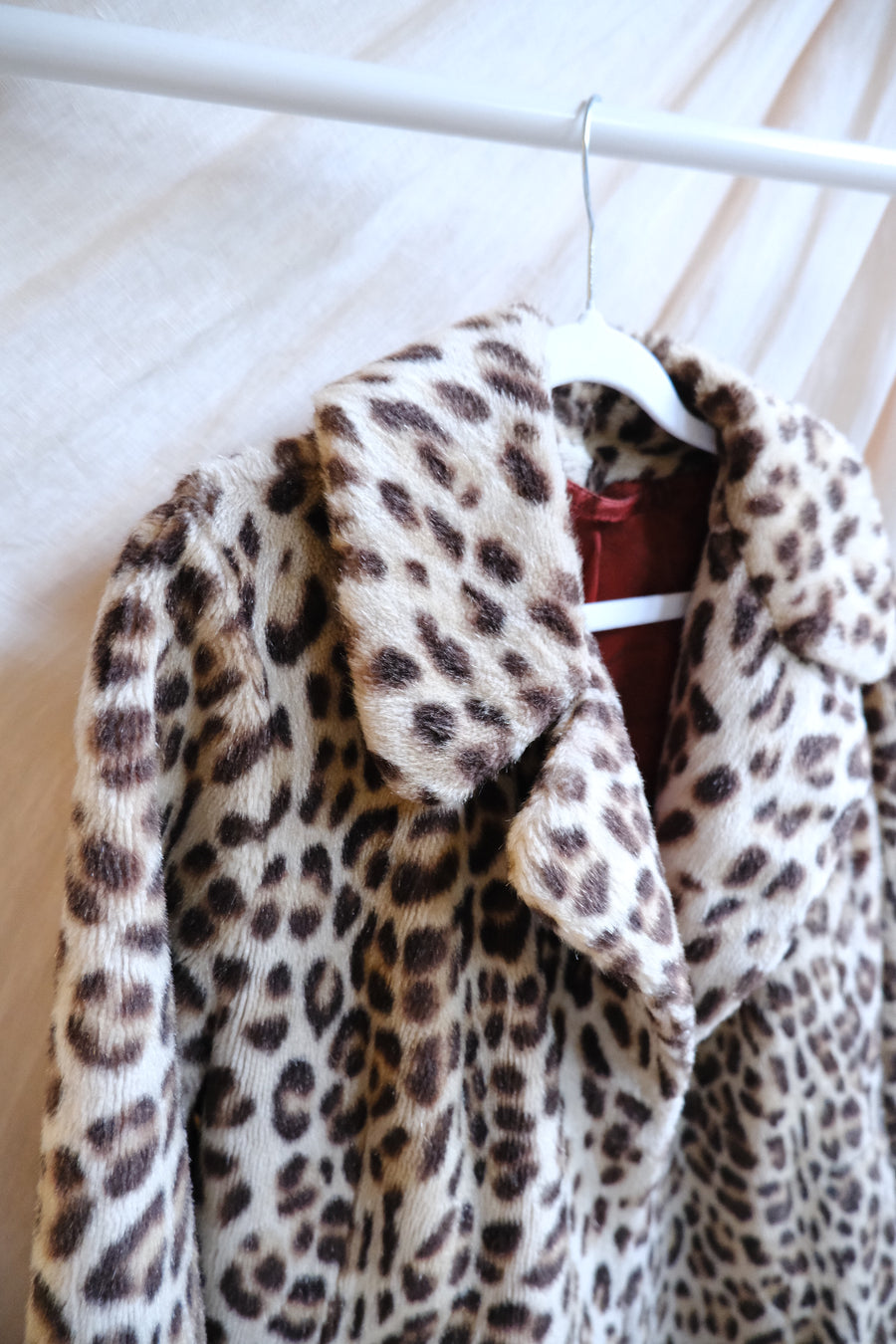 Leopard Faux Fur Coat - M
