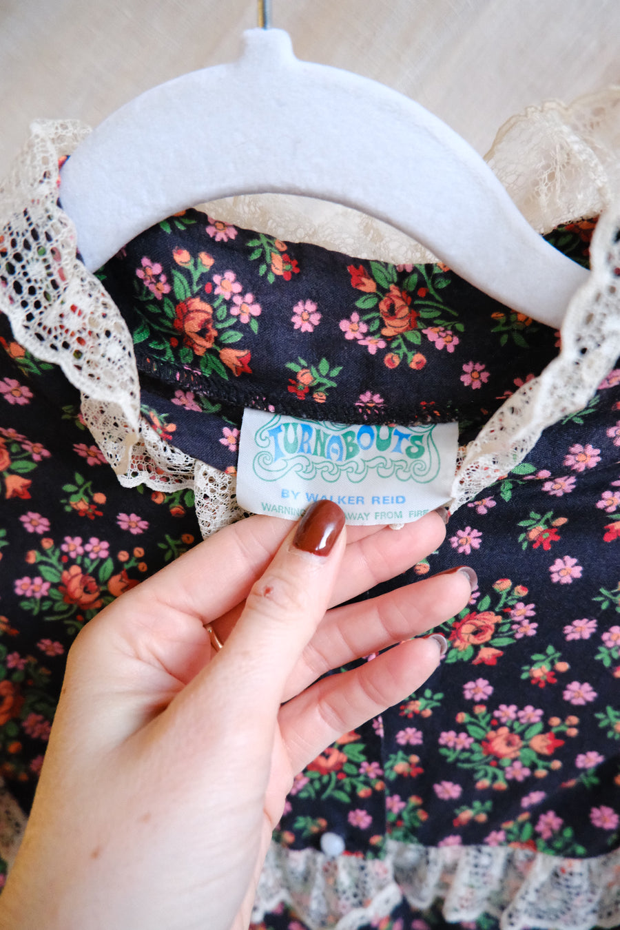 Dark Floral Prairie Dress - UK 10-14